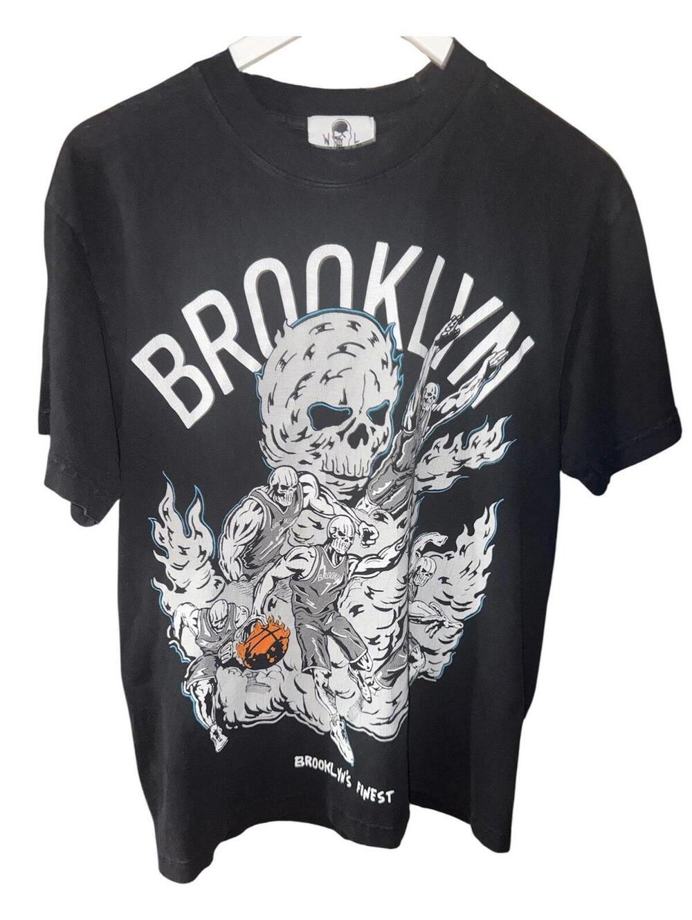 Warren Lotas x NBA Brooklyn’s Finest T-Shirt Rare Sz S AUTH